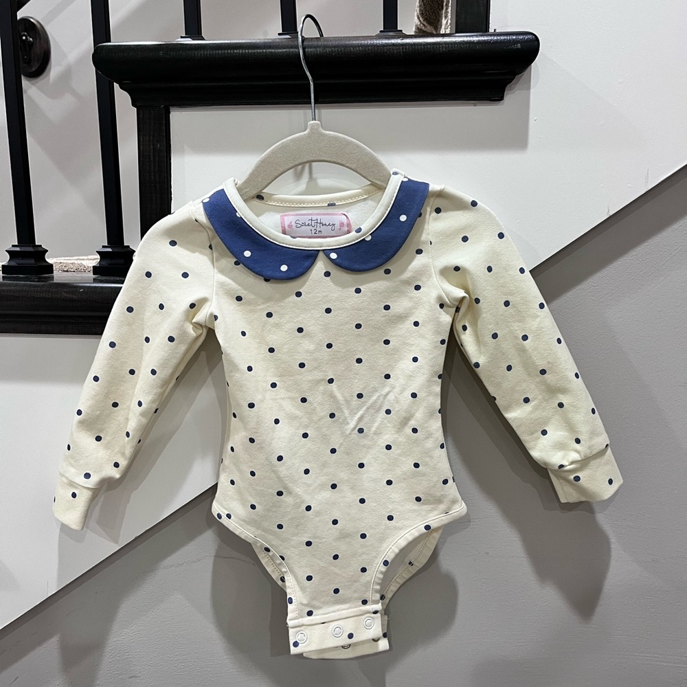 SweetHoney Polka Dot Long Sleeve Onesie